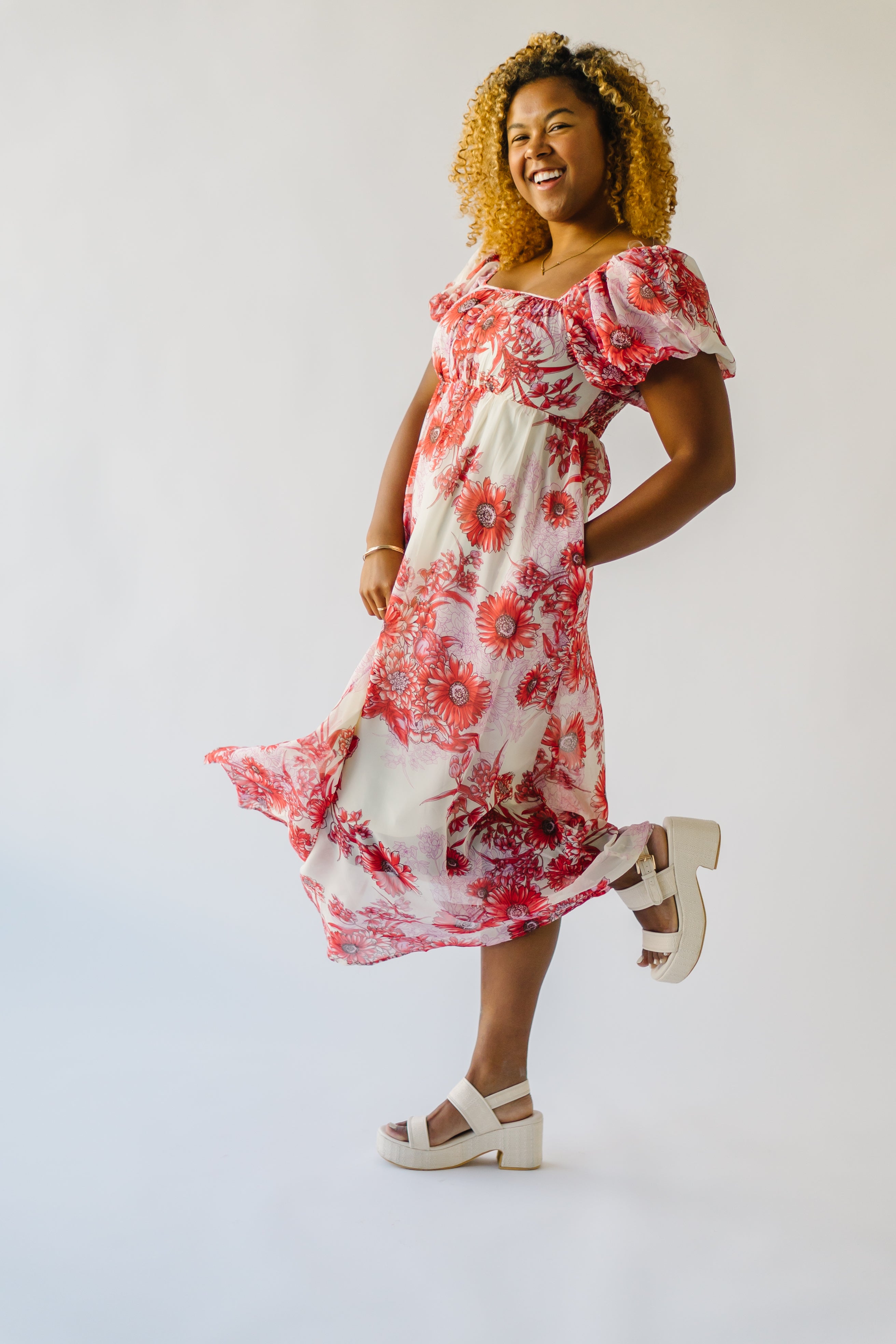 Foreman Red Floral Maxi Dress