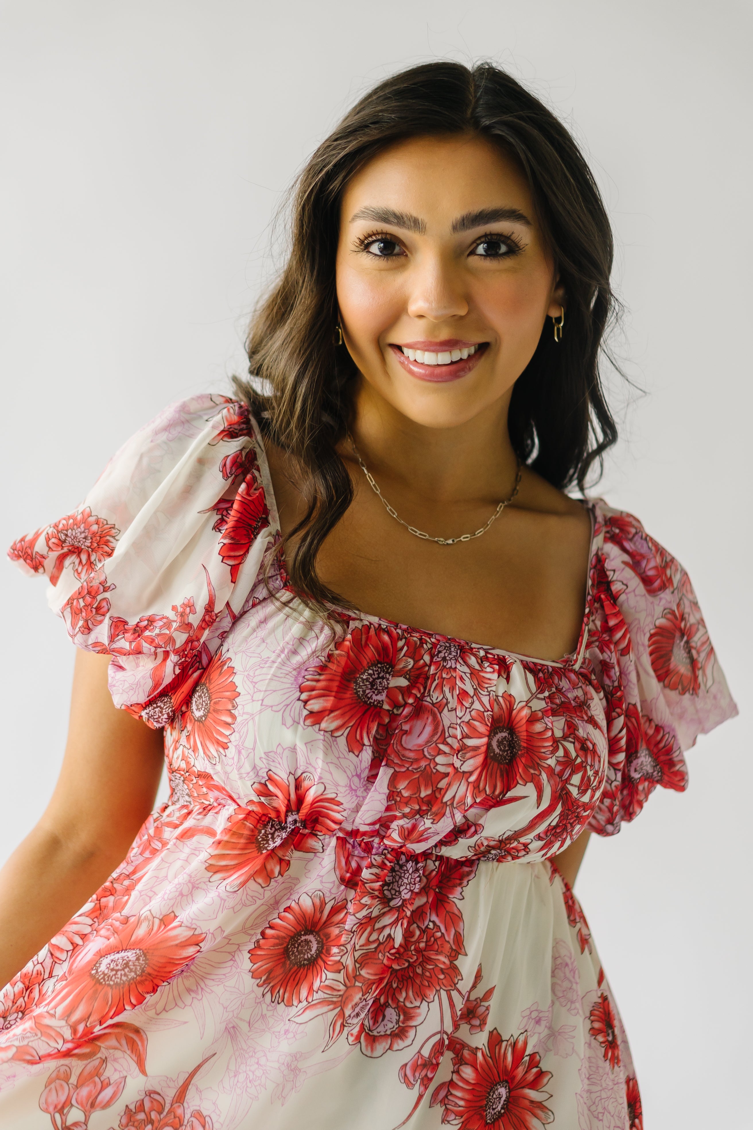 Foreman Red Floral Maxi Dress