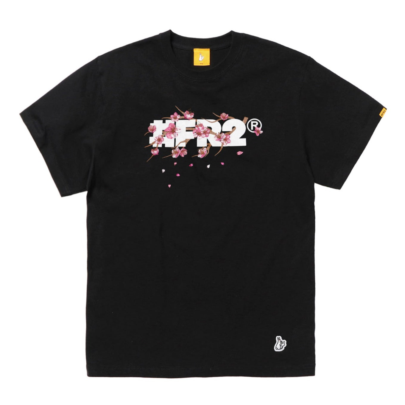 FR2 Japan Sakura Embroidery Logo Tee Black - Japan Exclusive