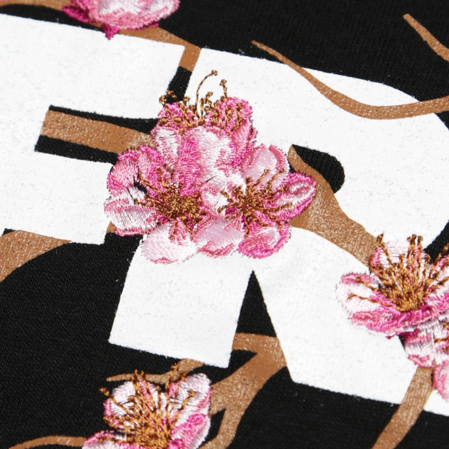 FR2 Japan Sakura Embroidery Logo Tee Black - Japan Exclusive