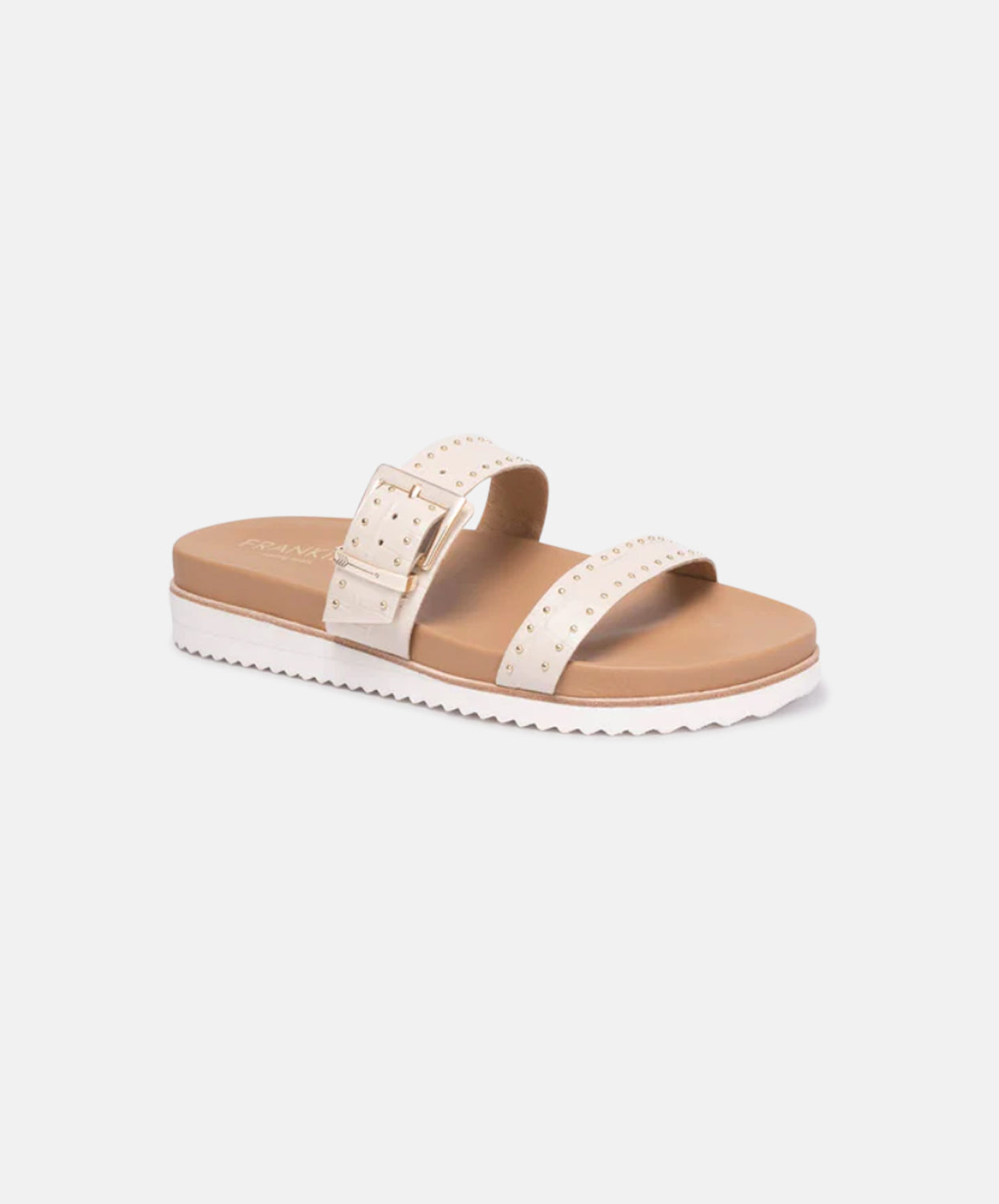 FRANKIE4 Elsa Almond Milk Croc Embossed Slides