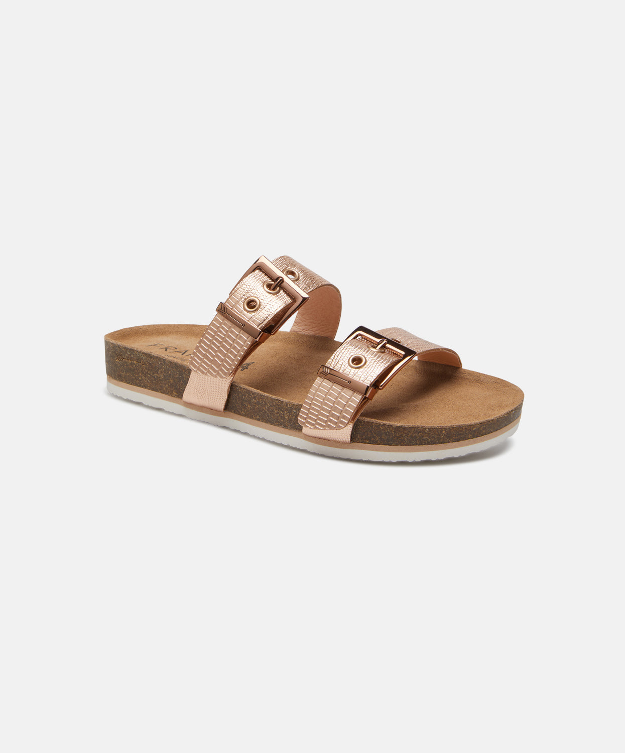 Frankie4 sandals - Sandy III - Rose Gold - Lizard Emboss