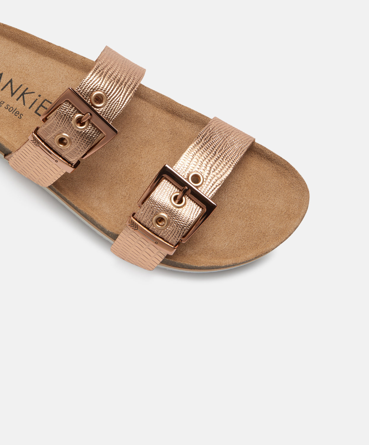 Frankie4 sandals - Sandy III - Rose Gold - Lizard Emboss