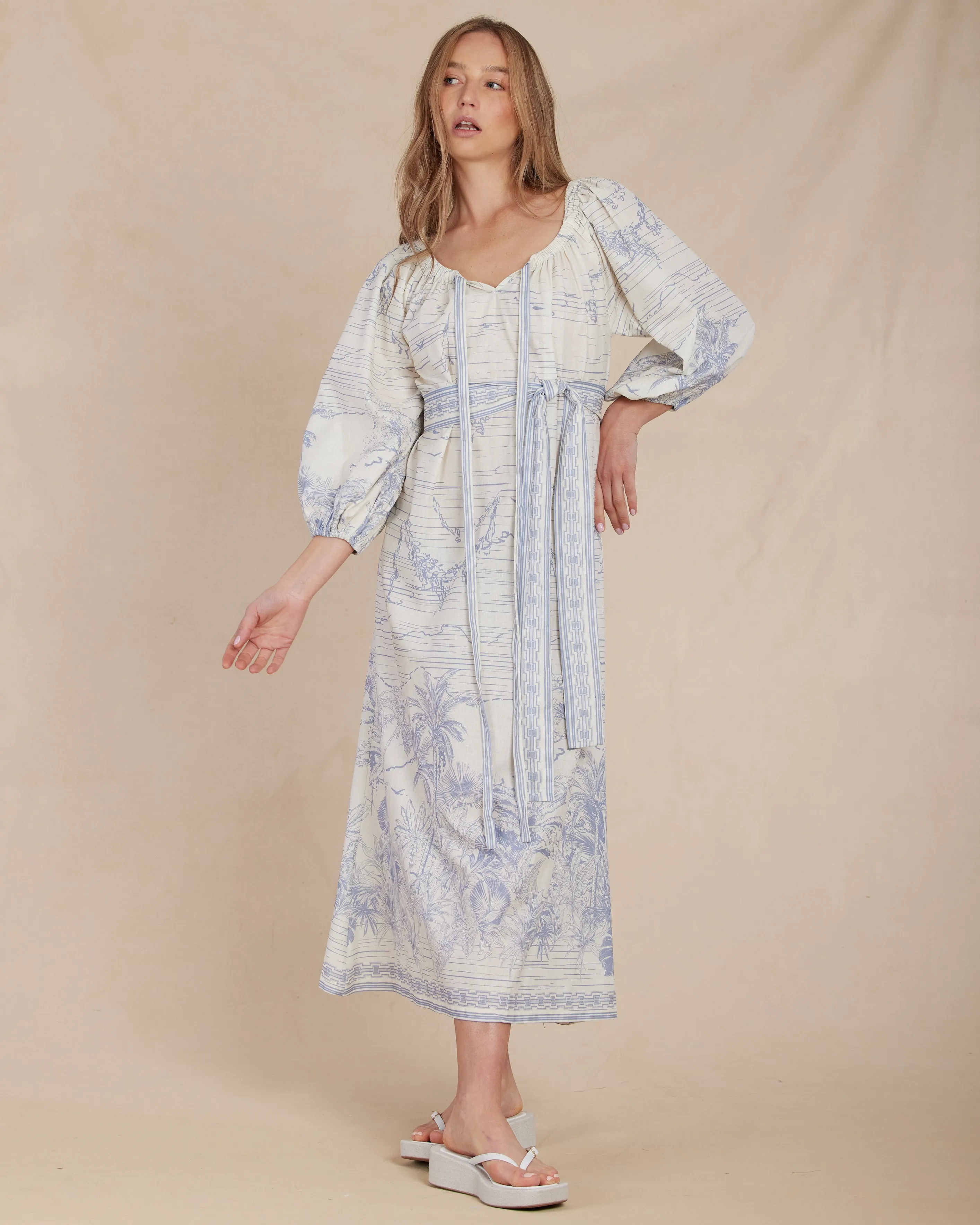 Fresco Linen Maxi Dress for Women