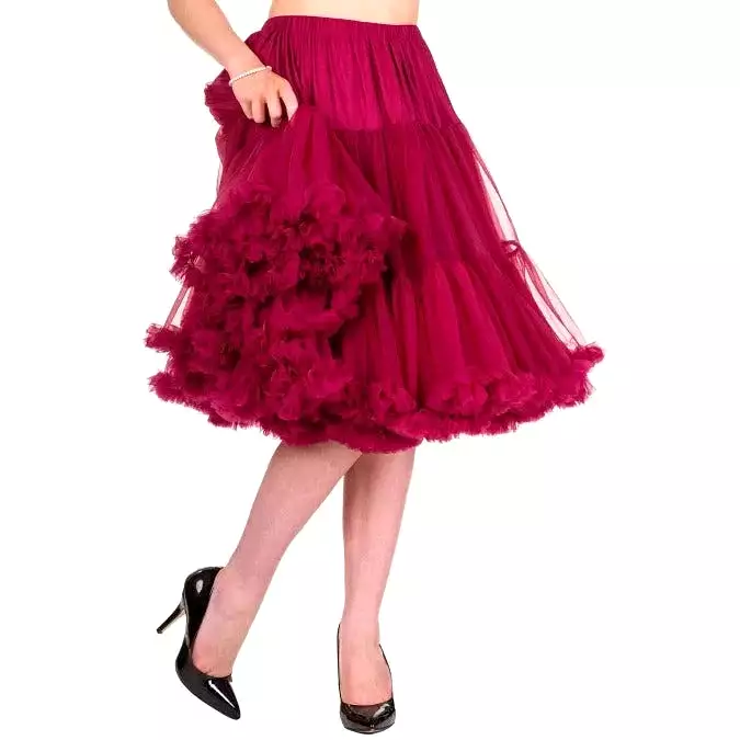 Full Length Bordeaux Net Vintage Rockabilly 50s Petticoat Skirt