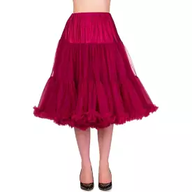 Full Length Bordeaux Net Vintage Rockabilly 50s Petticoat Skirt