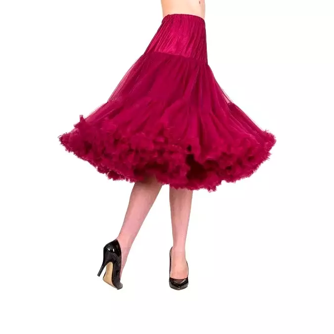 Full Length Bordeaux Net Vintage Rockabilly 50s Petticoat Skirt