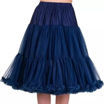 Full Navy Blue Net Vintage Rockabilly 50s Petticoat Skirt Long-Length