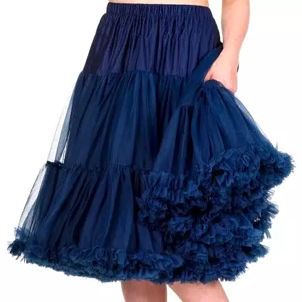 Full Navy Blue Net Vintage Rockabilly 50s Petticoat Skirt Long-Length