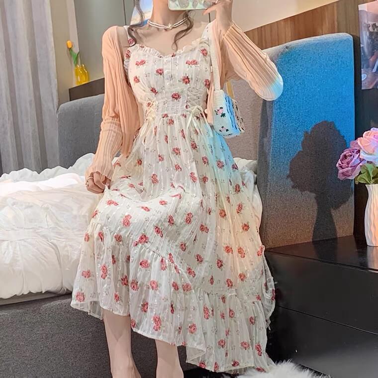 Gentle sweet floral dress BY1196, best floral dress for women.