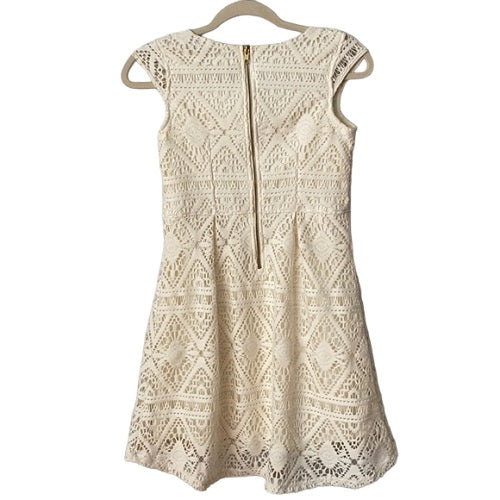 Girls lace cream dress with cap sleeves