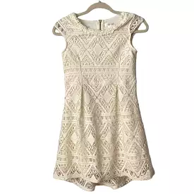 Girls lace cream dress with cap sleeves