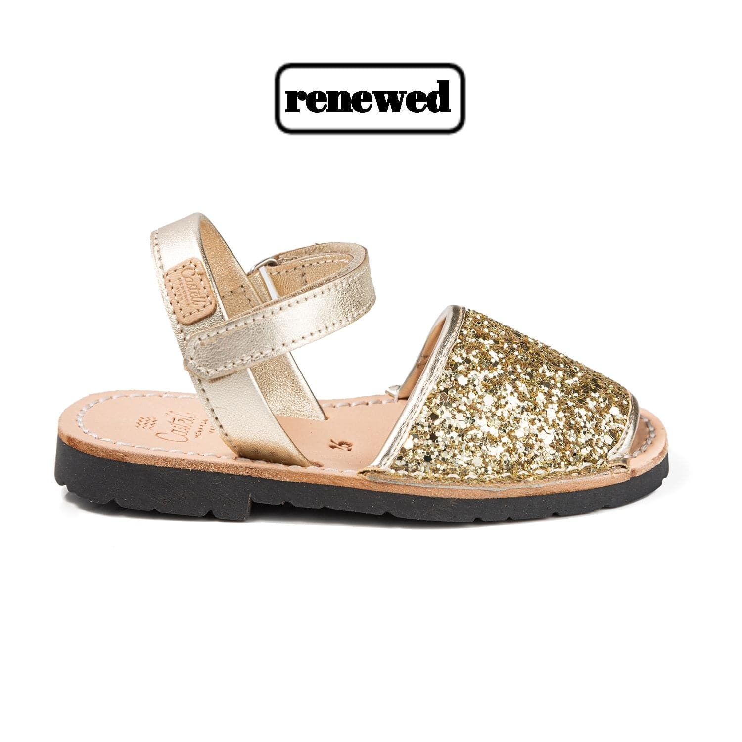 Glitter Leather Kids Menorcan Sandal - Iker 1002R Glitter | Renewed Collection