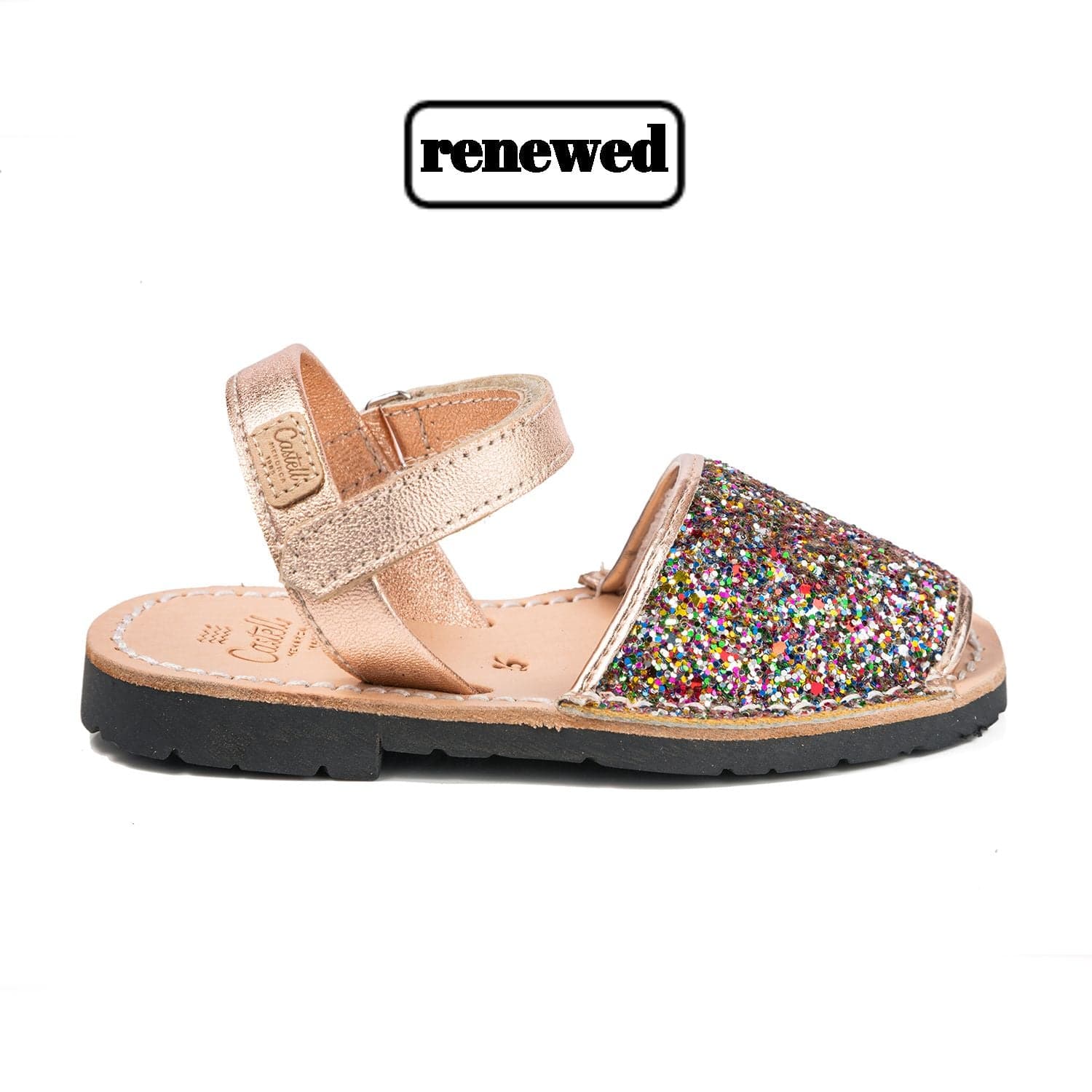 Glitter Leather Kids Menorcan Sandal - Iker 1002R Glitter | Renewed Collection