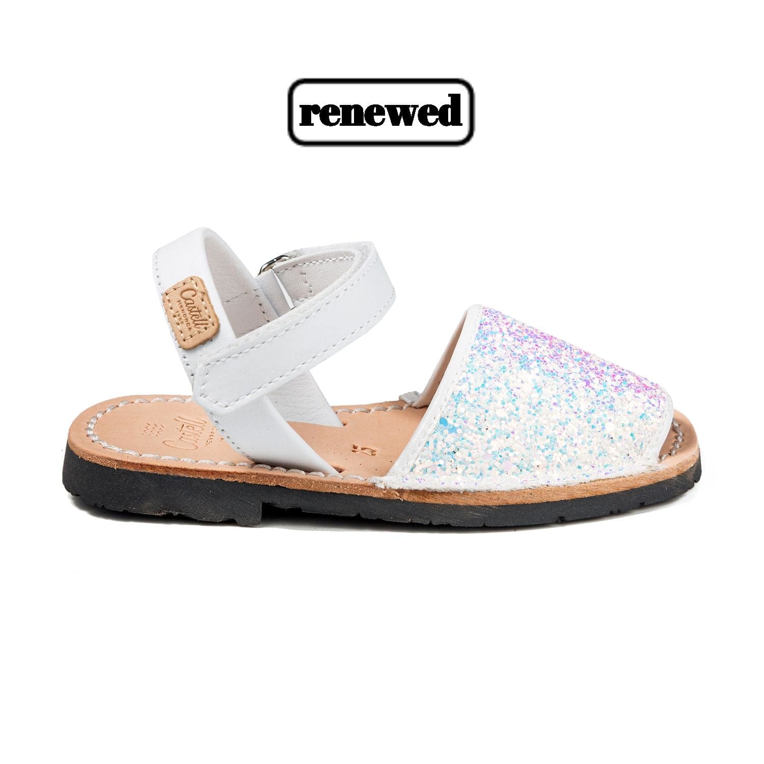 Glitter Leather Kids Menorcan Sandal - Iker 1002R Glitter | Renewed Collection