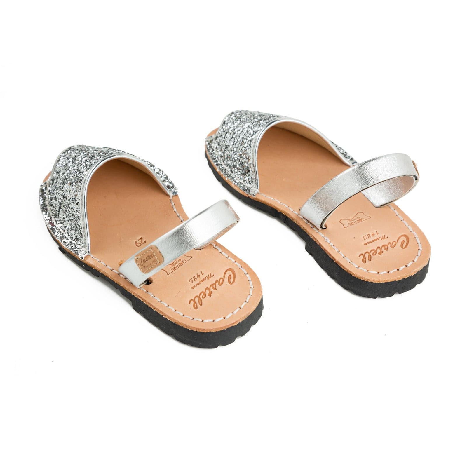 Glitter Leather Kids Menorcan Sandal - Iker 1097R