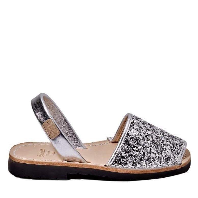 Glitter Leather Kids Menorcan Sandal - Iker 1097R