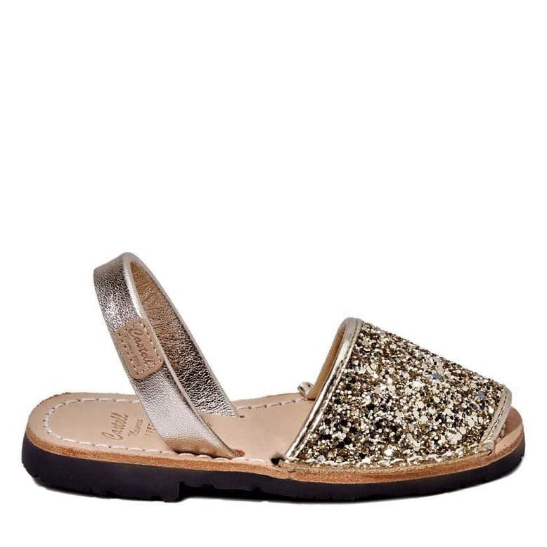 Glitter Leather Kids Menorcan Sandal - Iker 1097R