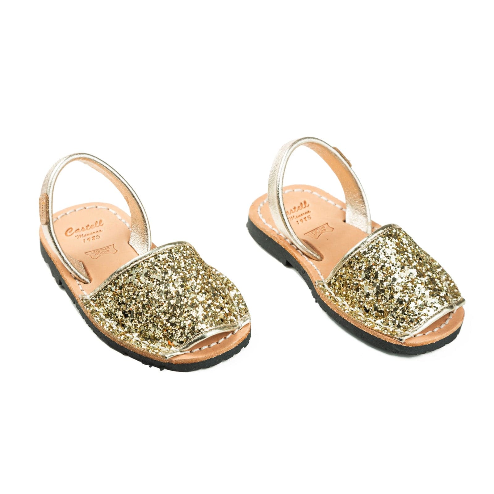 Glitter Leather Kids Menorcan Sandal - Iker 1097R