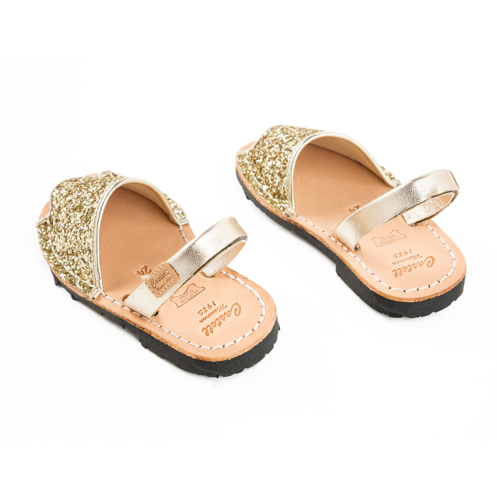 Glitter Leather Kids Menorcan Sandal - Iker 1097R