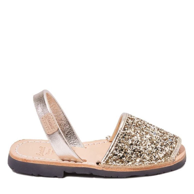 Glitter Leather Menorcan Sandal Kids - Iker 1097R, Glitter Leather Sandals for Kids, Boys and Girls, Sparkly Sandals, Kids Summe