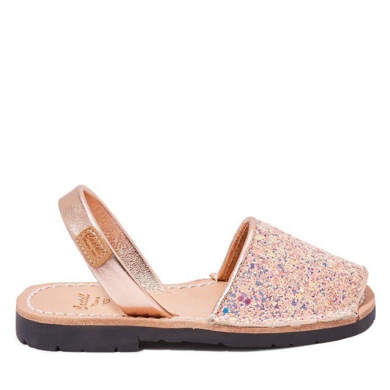 Glitter Leather Menorcan Sandal Kids - Iker 1097R, Glitter Leather Sandals for Kids, Boys and Girls, Sparkly Sandals, Kids Summe