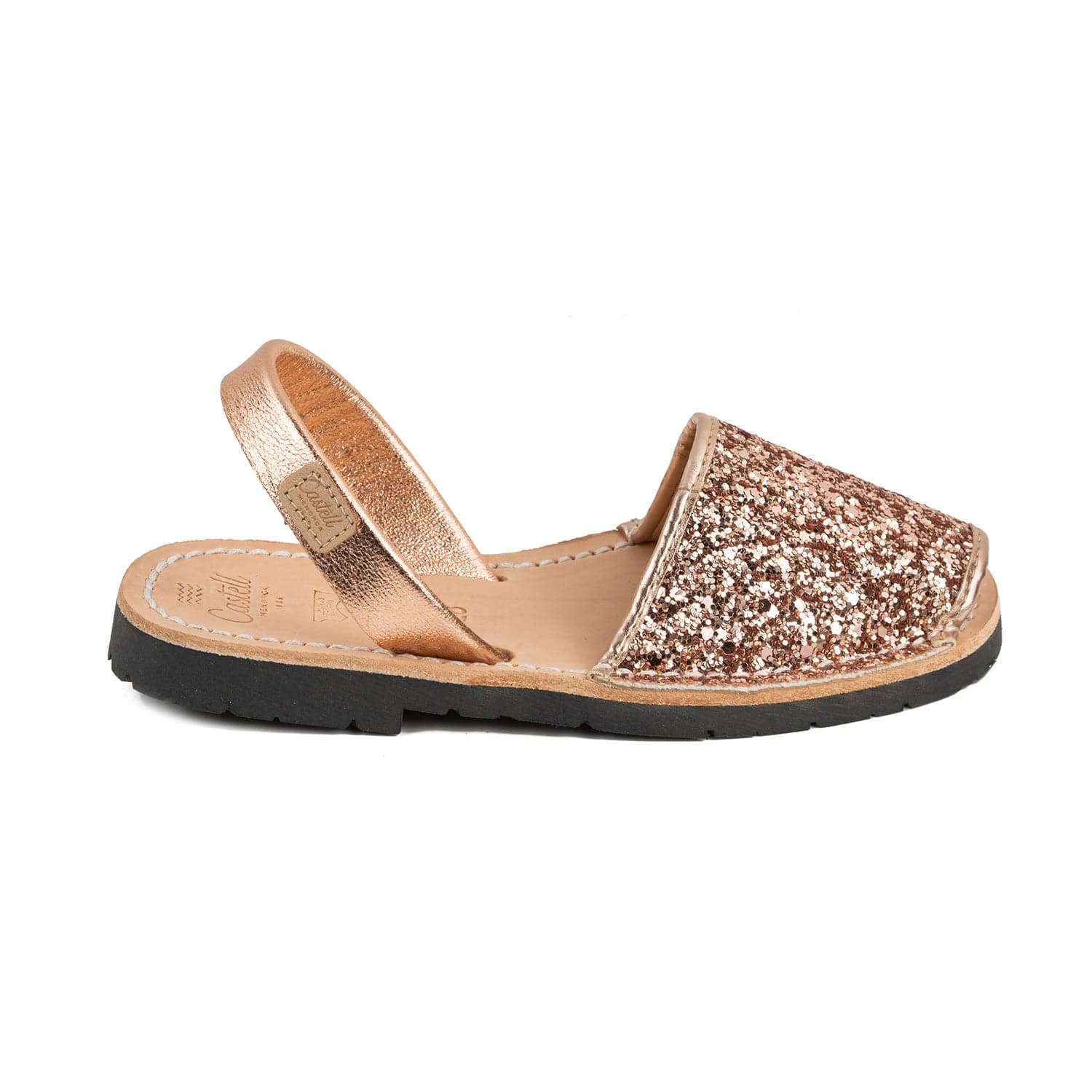 Glitter Leather Menorcan Sandal Kids - Iker 1097R, Glitter Leather Sandals for Kids, Boys and Girls, Sparkly Sandals, Kids Summe