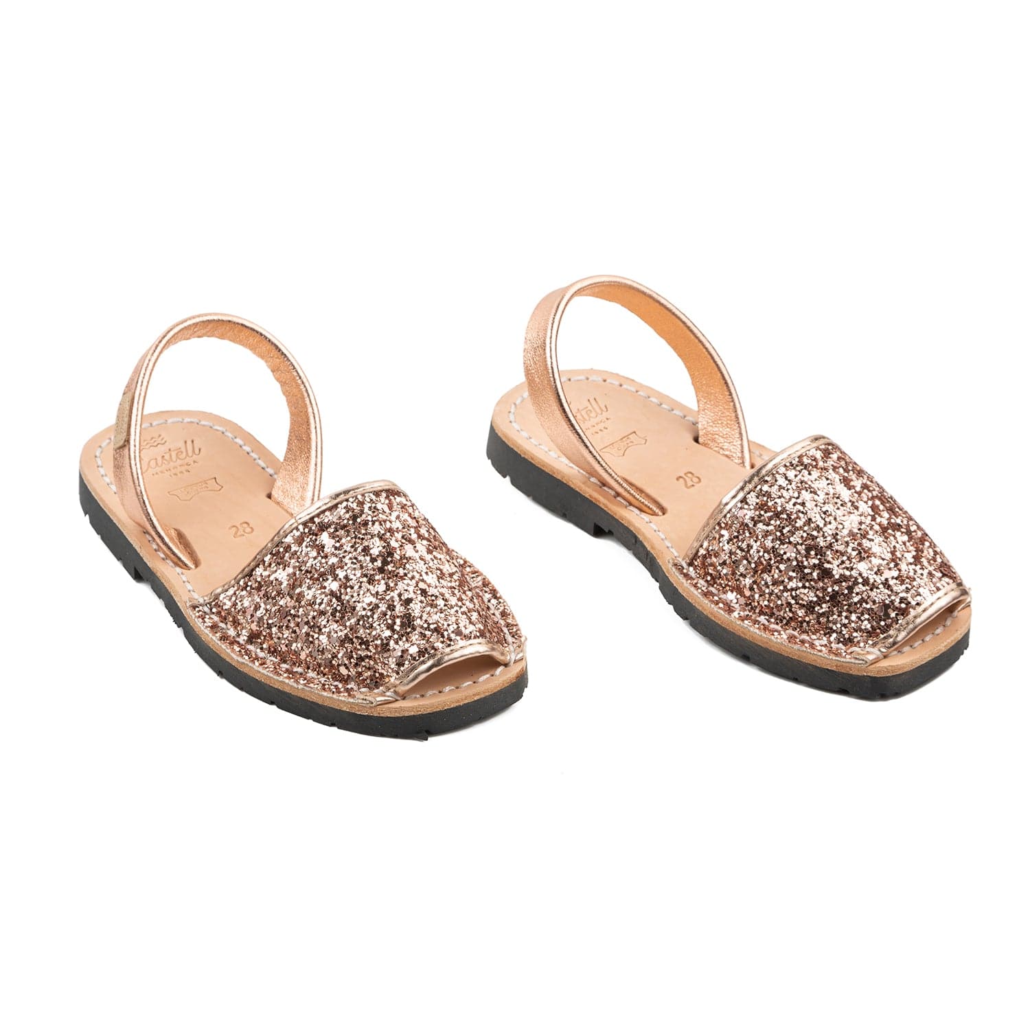 Glitter Leather Menorcan Sandal Kids - Iker 1097R, Glitter Leather Sandals for Kids, Boys and Girls, Sparkly Sandals, Kids Summe