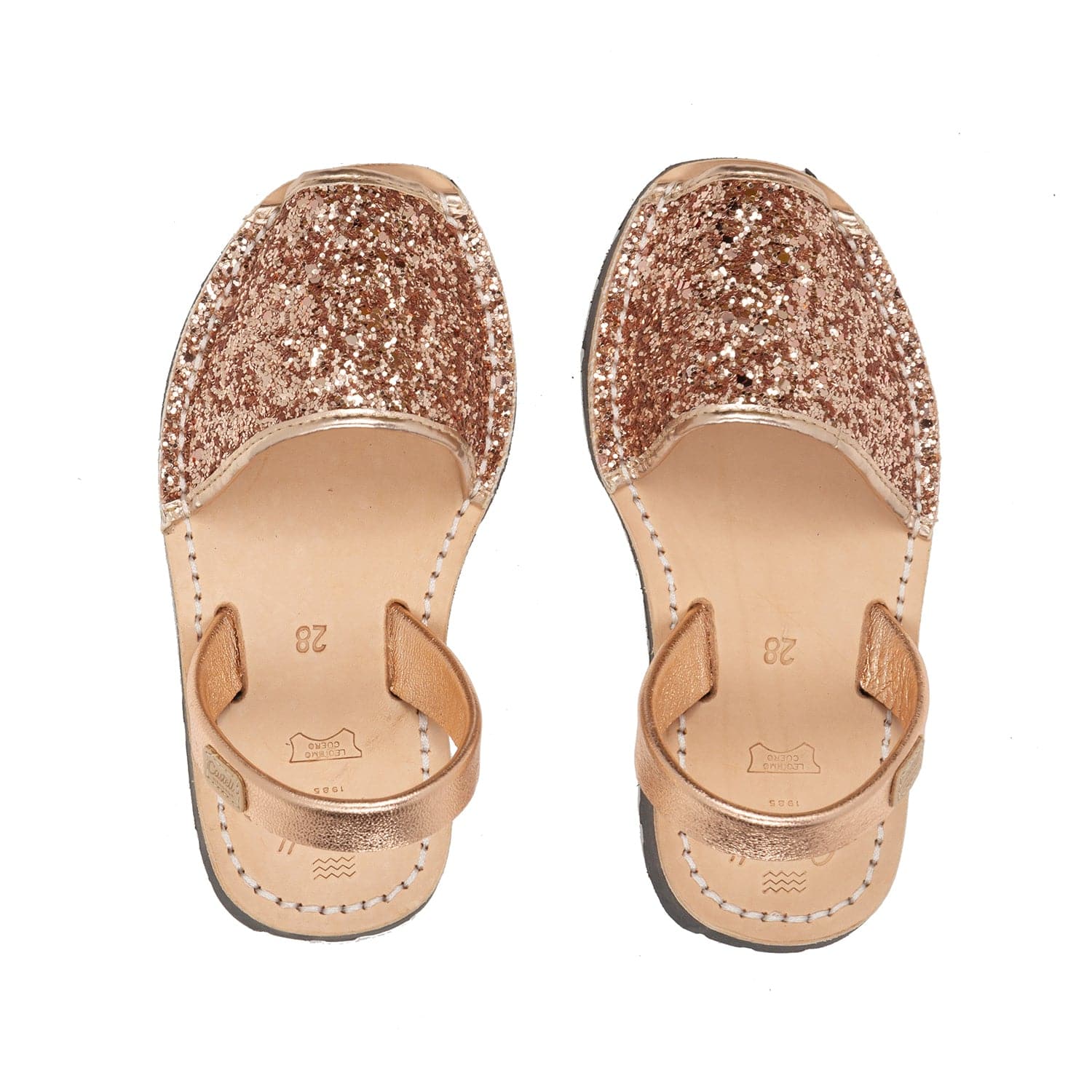 Glitter Leather Menorcan Sandal Kids - Iker 1097R, Glitter Leather Sandals for Kids, Boys and Girls, Sparkly Sandals, Kids Summe