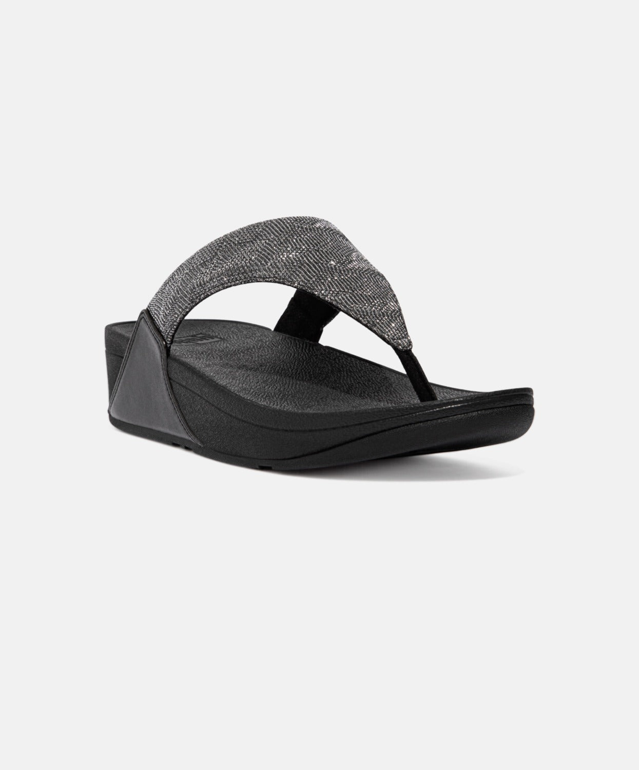 Glitz Toe Post Sandals - FitFlop Lulu - All Black