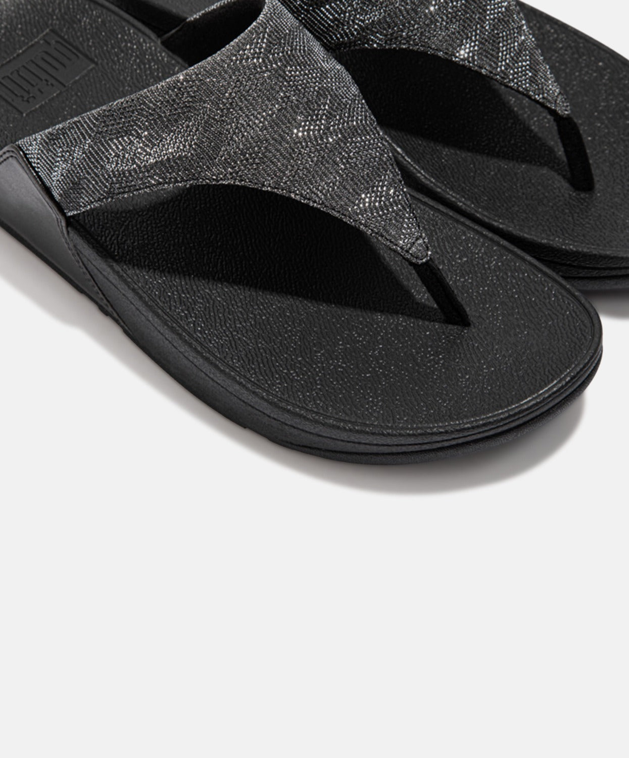 Glitz Toe Post Sandals - FitFlop Lulu - All Black