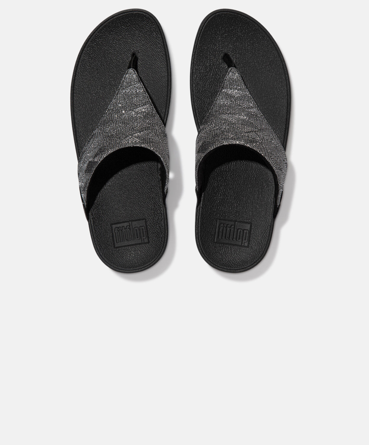 Glitz Toe Post Sandals - FitFlop Lulu - All Black