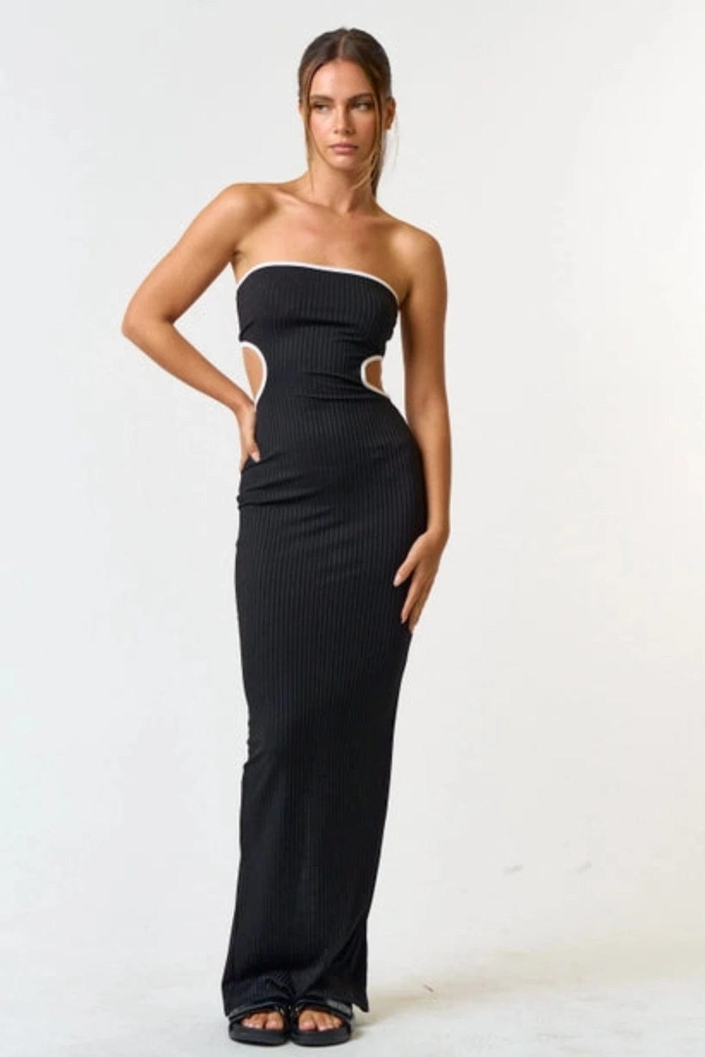 go out long maxi dress black