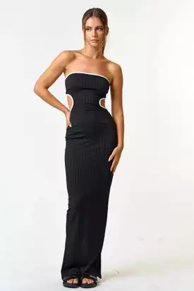 go out long maxi dress black