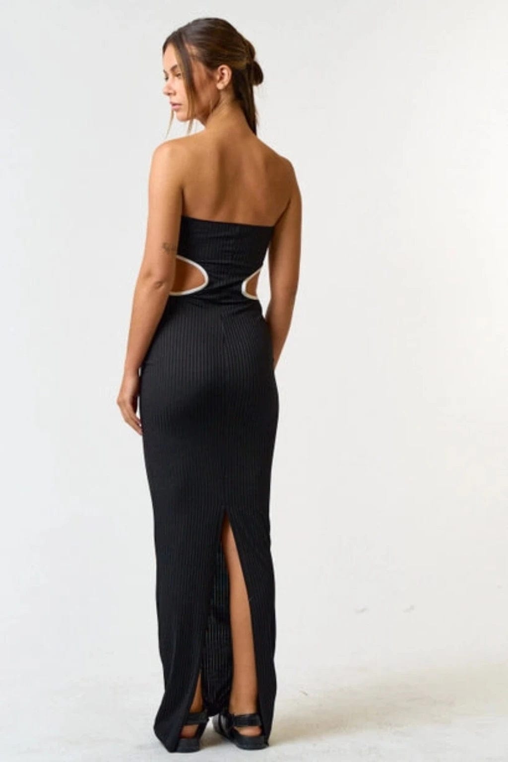 go out long maxi dress black