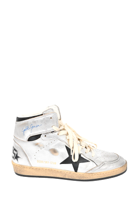 Golden Goose Silver Metallic Leather High Top Sneakers size 43 for Men