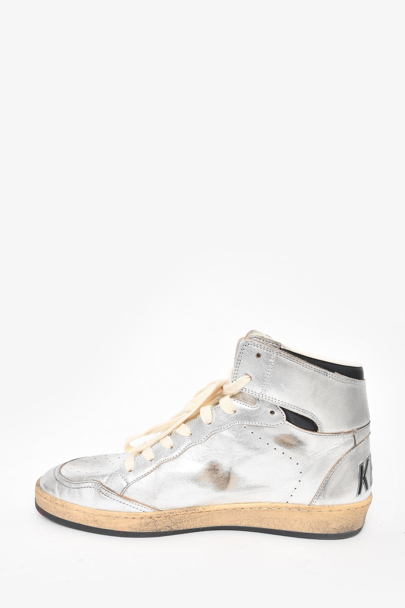 Golden Goose Silver Metallic Leather High Top Sneakers size 43 for Men