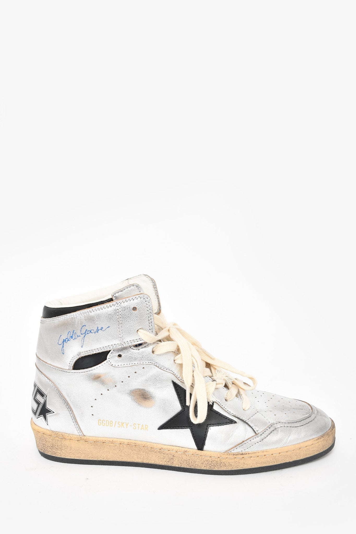 Golden Goose Silver Metallic Leather High Top Sneakers size 43 for Men