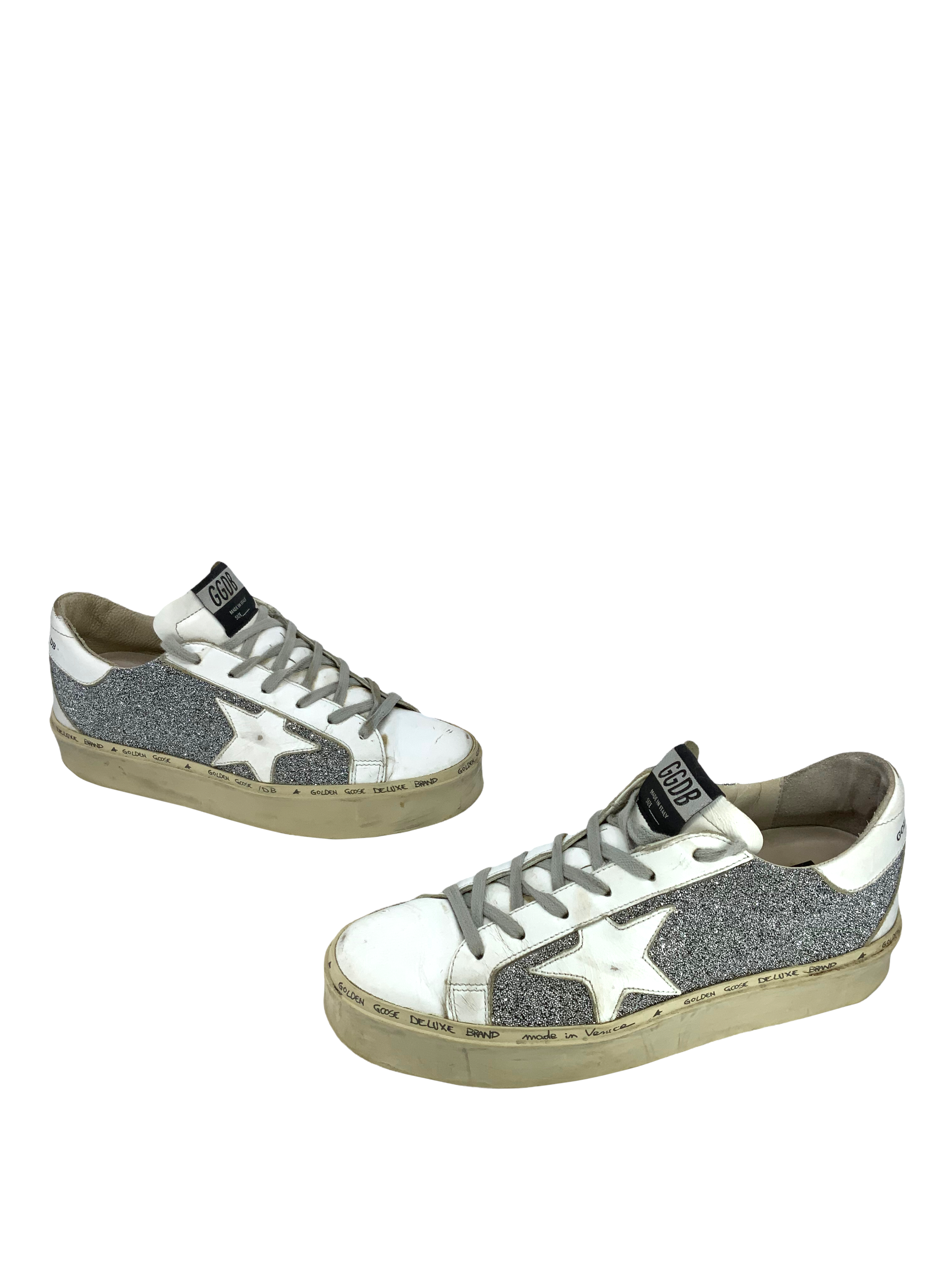 Golden Goose Superstar Glitter Sneakers Size 7.