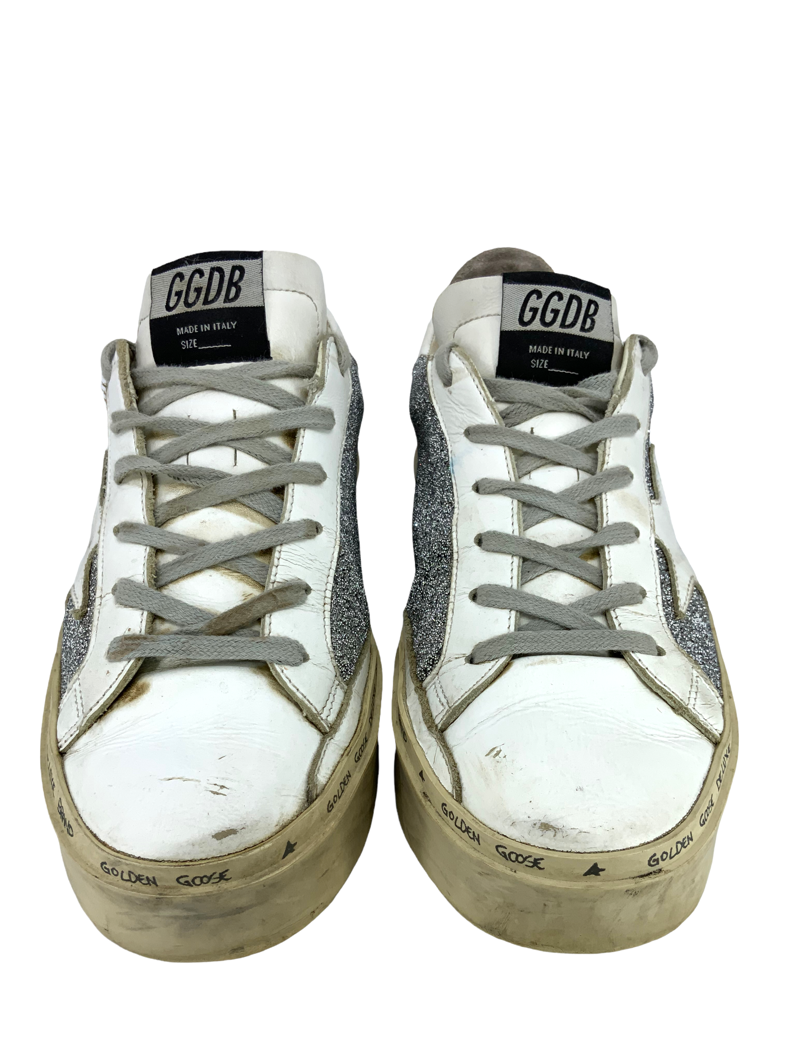 Golden Goose Superstar Glitter Sneakers Size 7.