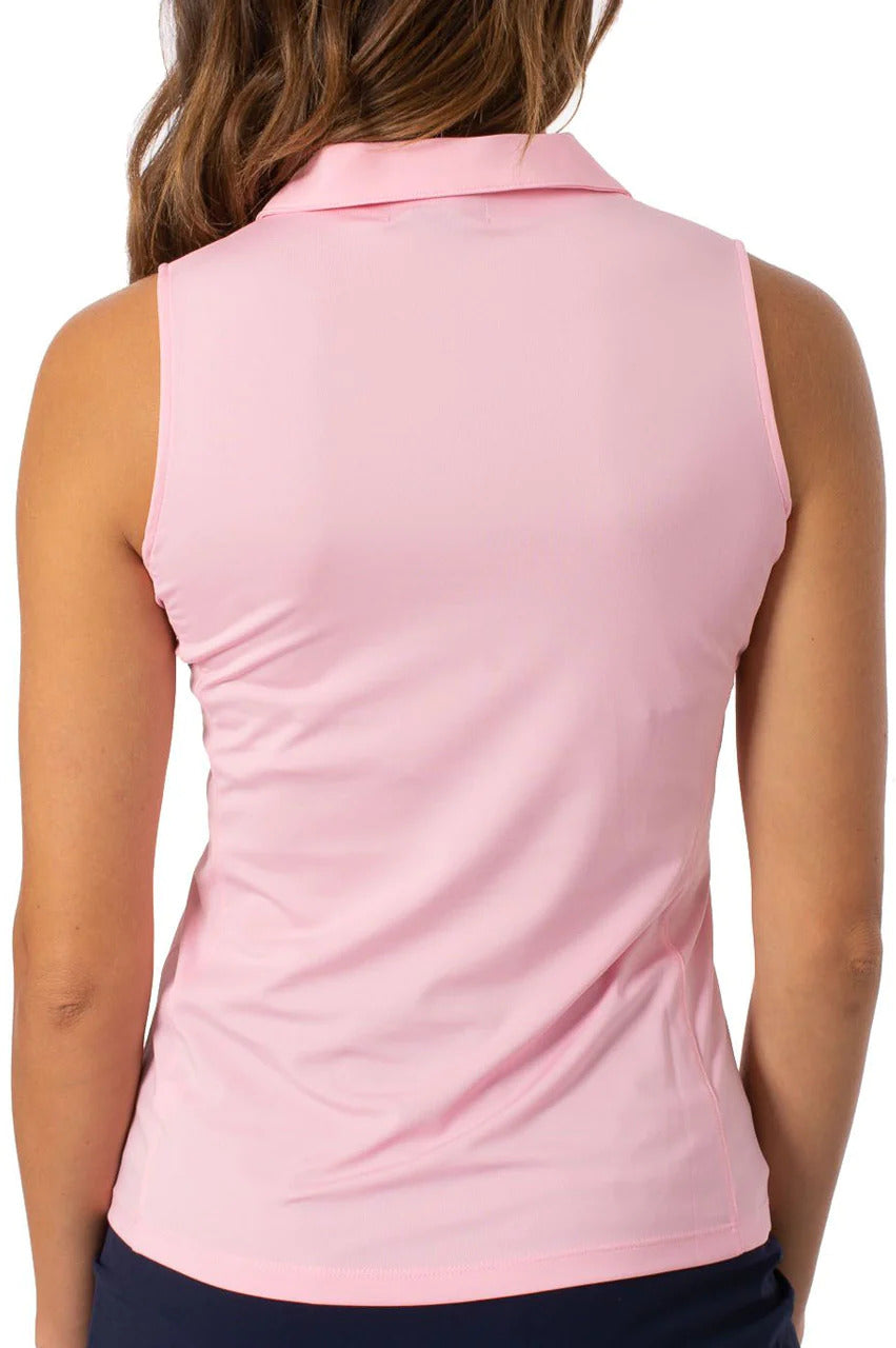 Golftini Sleeveless Polo Light Pink.