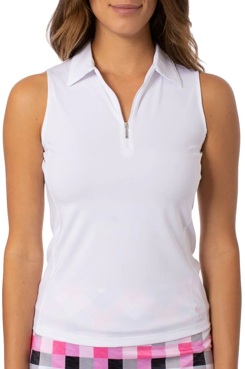 Golftini Sleeveless White Polo