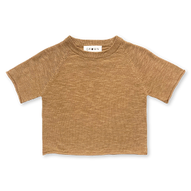 Knitted Linen Raglan Tee in Cedar, Grown