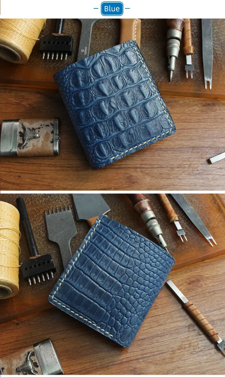 Handmade Genuine Leather Wallet - Alligator Pattern - Unisex - 6 Card Slots