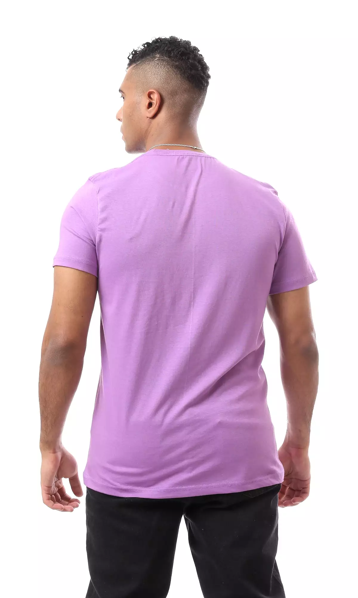 Heather Light Purple Short Sleeves Basic T-Shirt