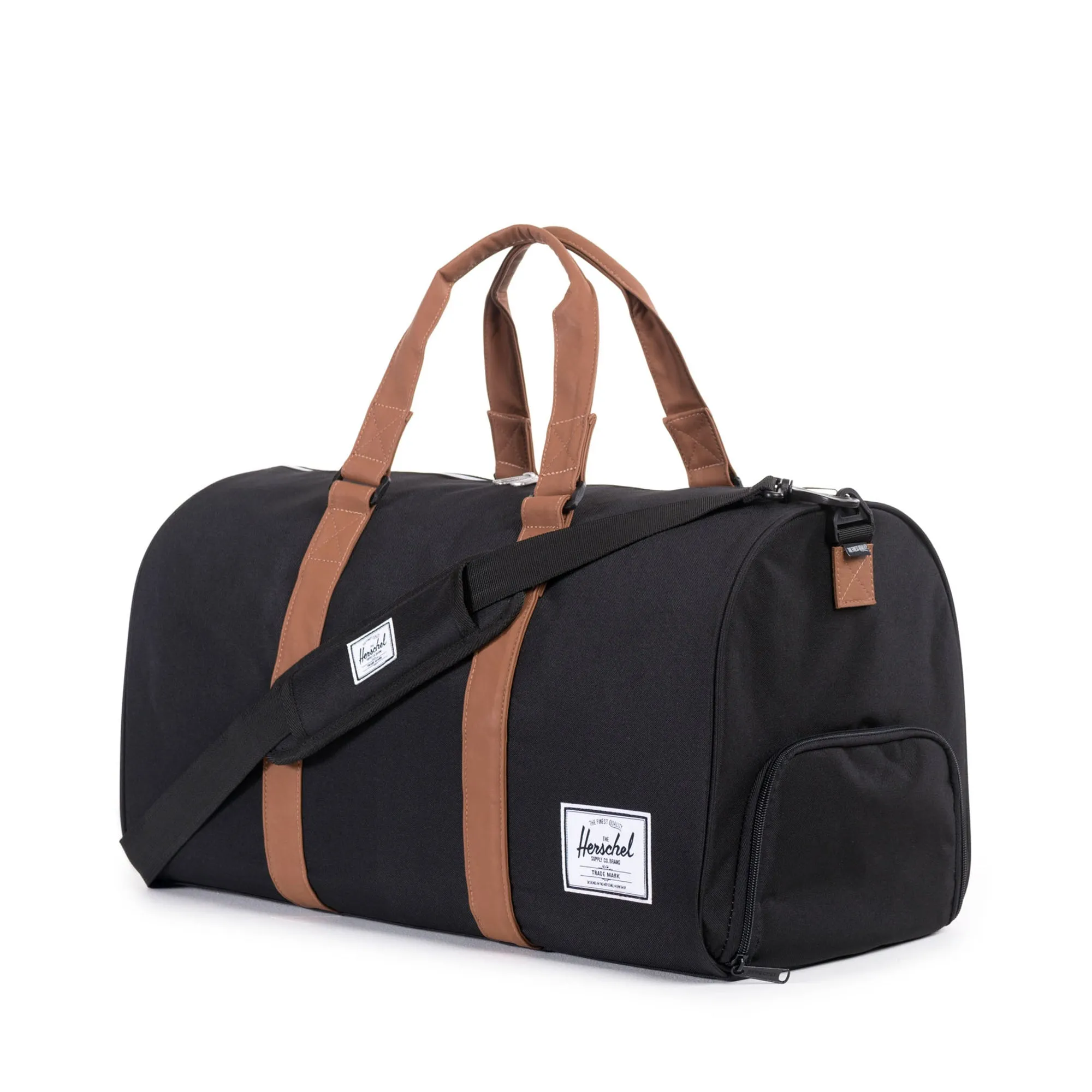 Herschel Novel Black and Tan Vegan Leather Bag