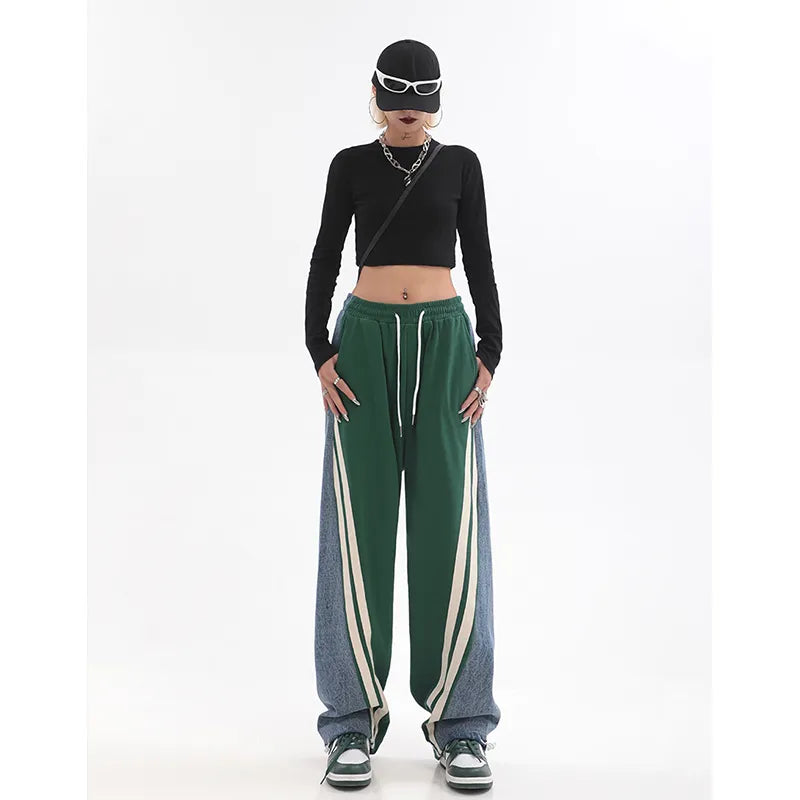 High Waisted Two-Tone Sweatpants