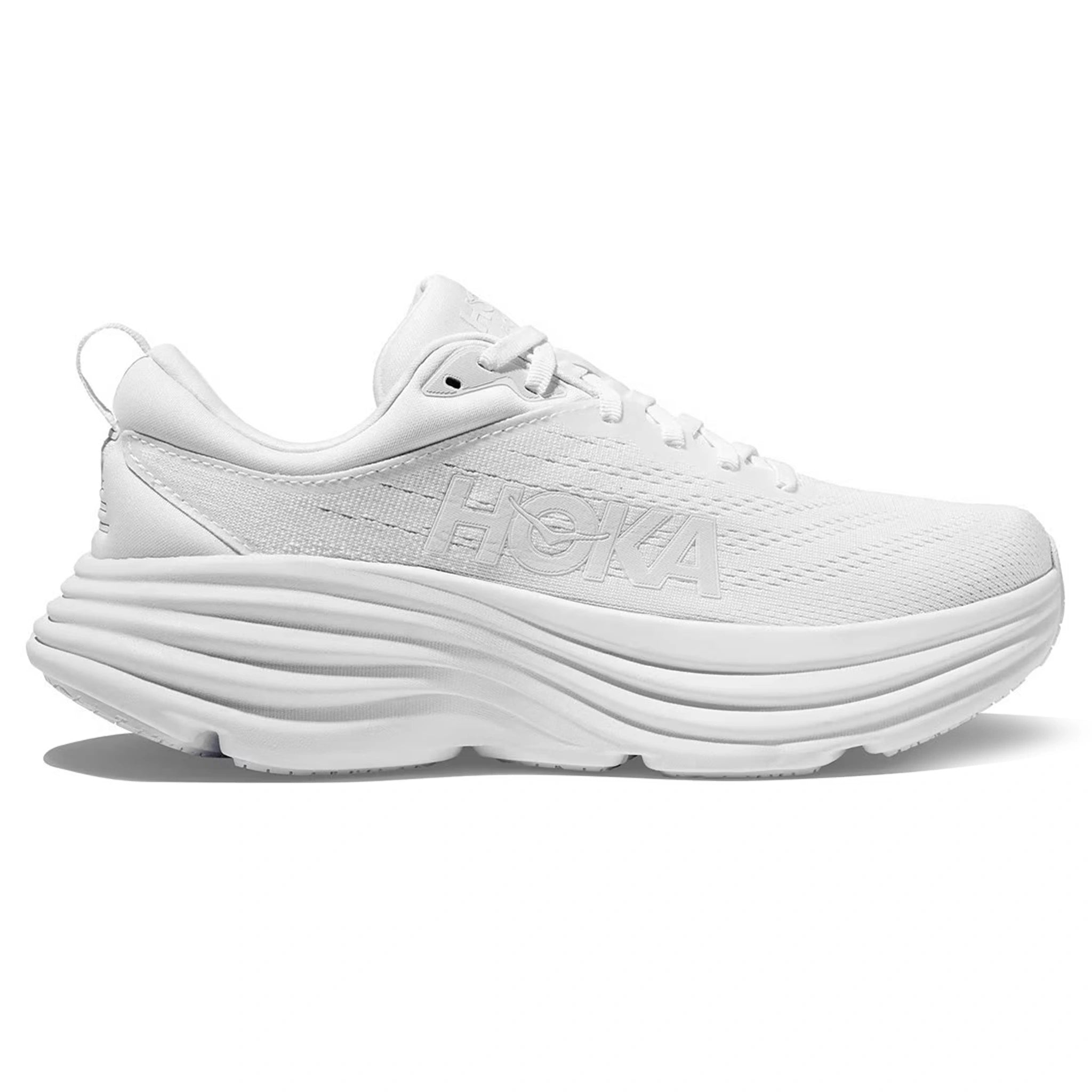 Hoka Bondi 8 White Women's Running Shoes