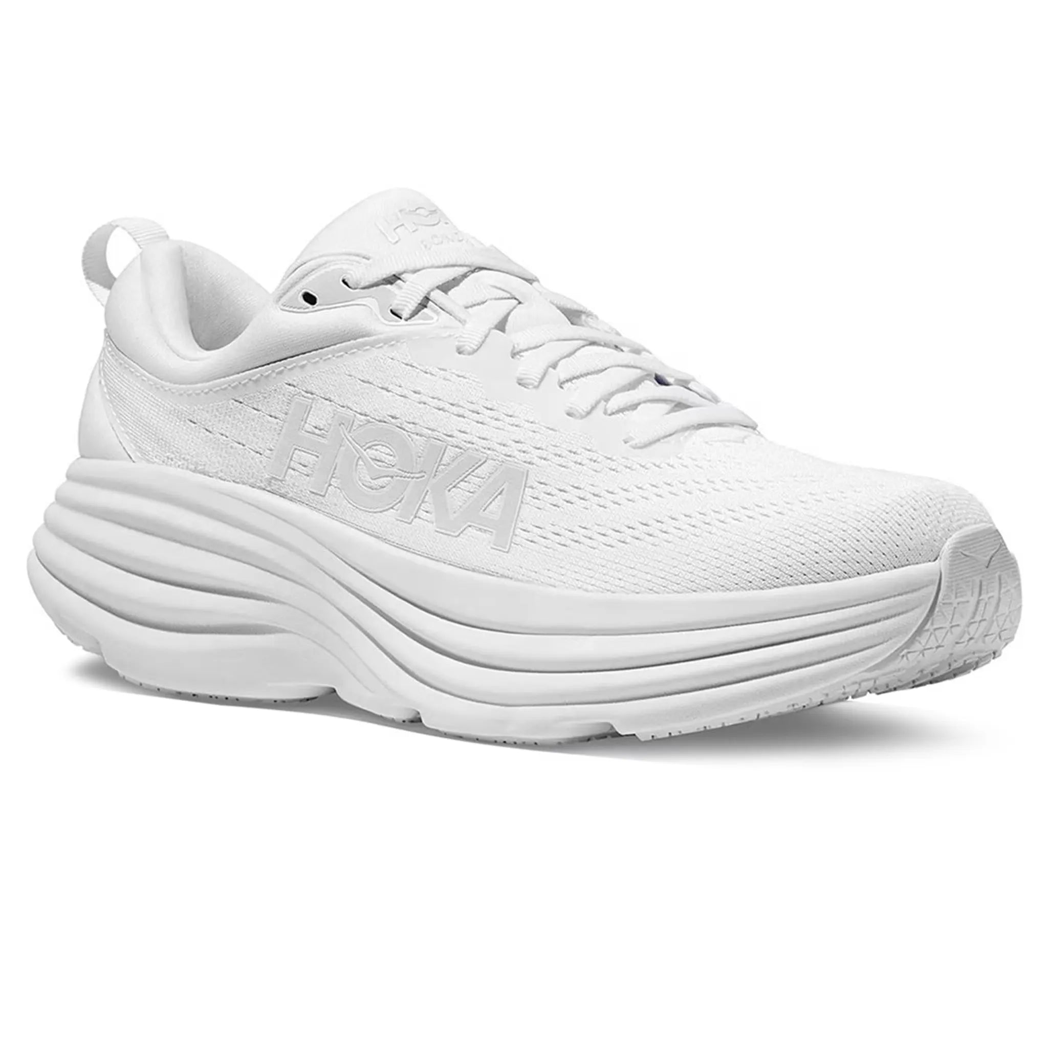 Hoka Bondi 8 White Women's Running Shoes