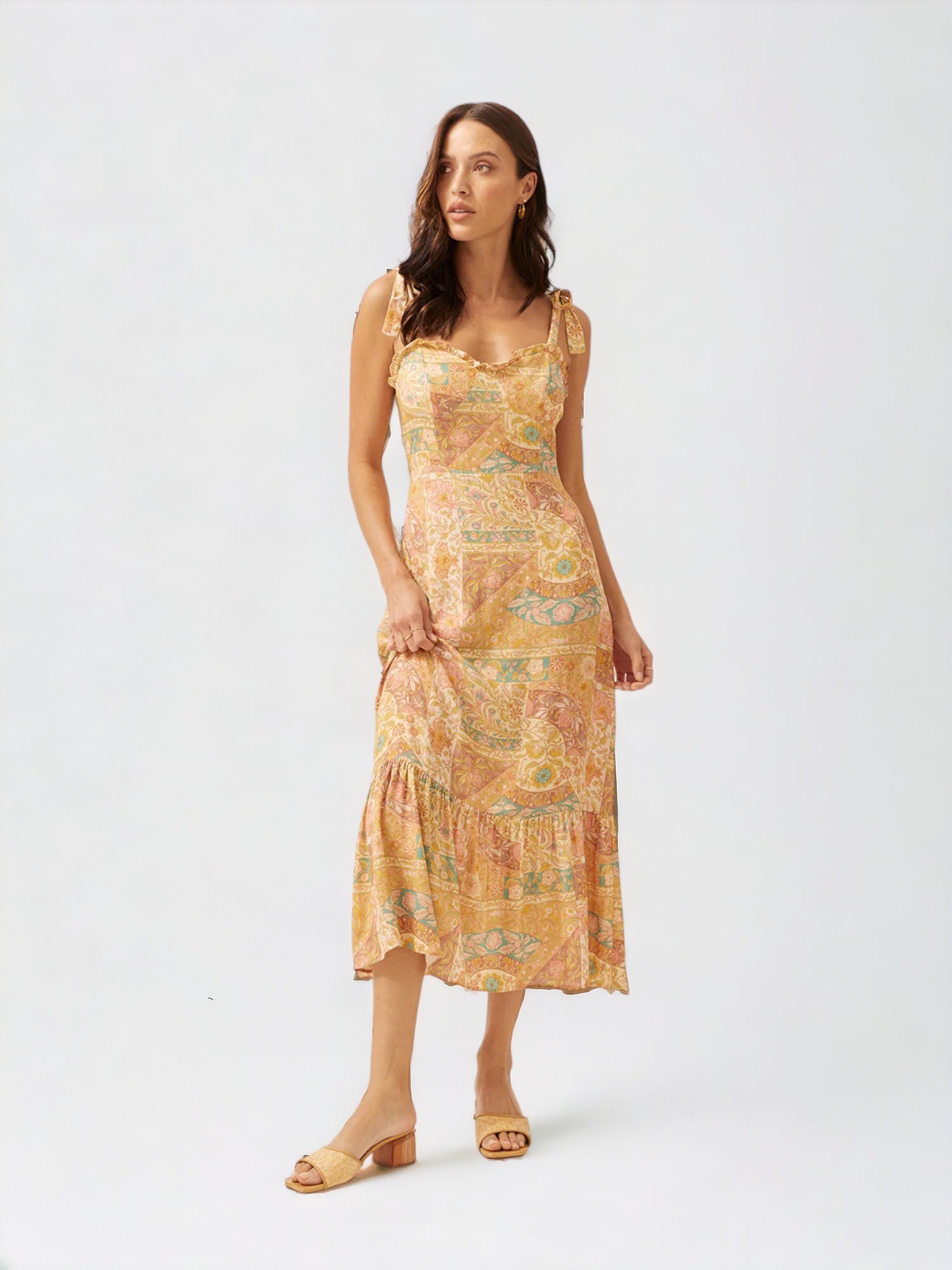 Honey-colored Indy Midi Dress